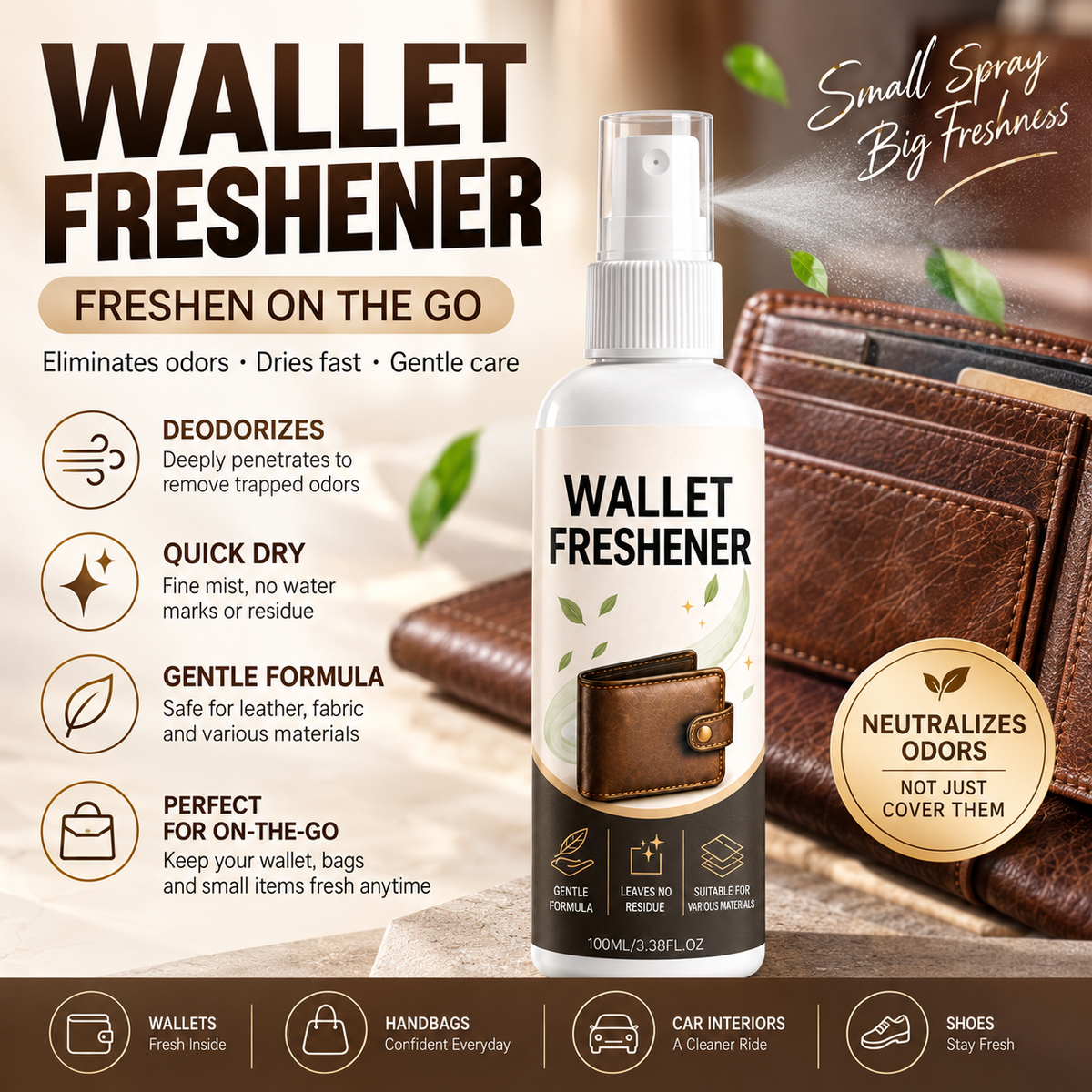 Wallet Freshener & Deodorizer Spray