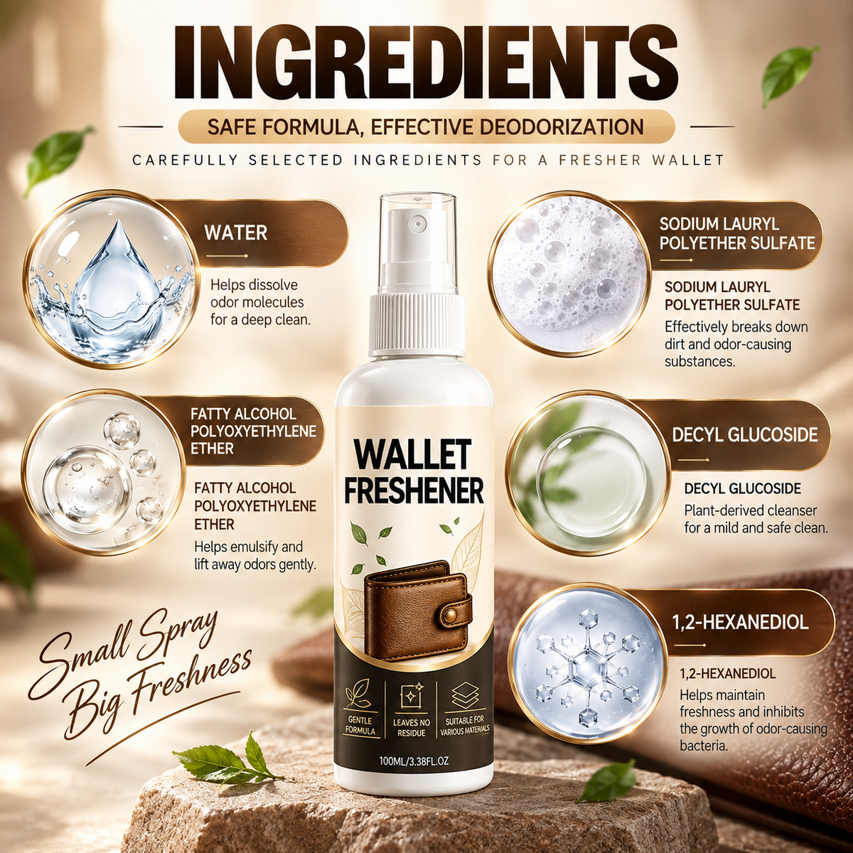 Wallet Freshener & Deodorizer Spray