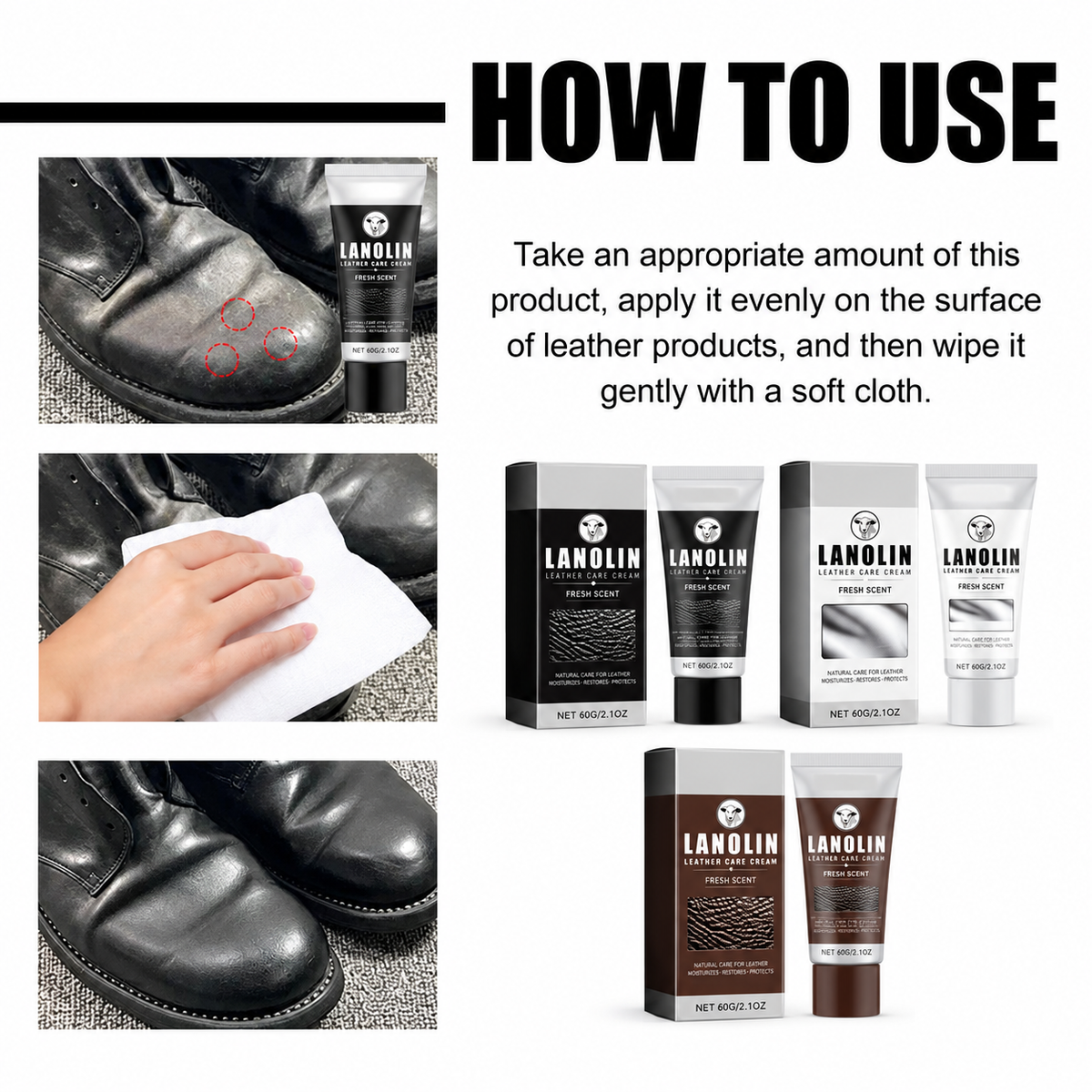 Car Leather Wax Polish Multi-Purpose Interior Cleaner