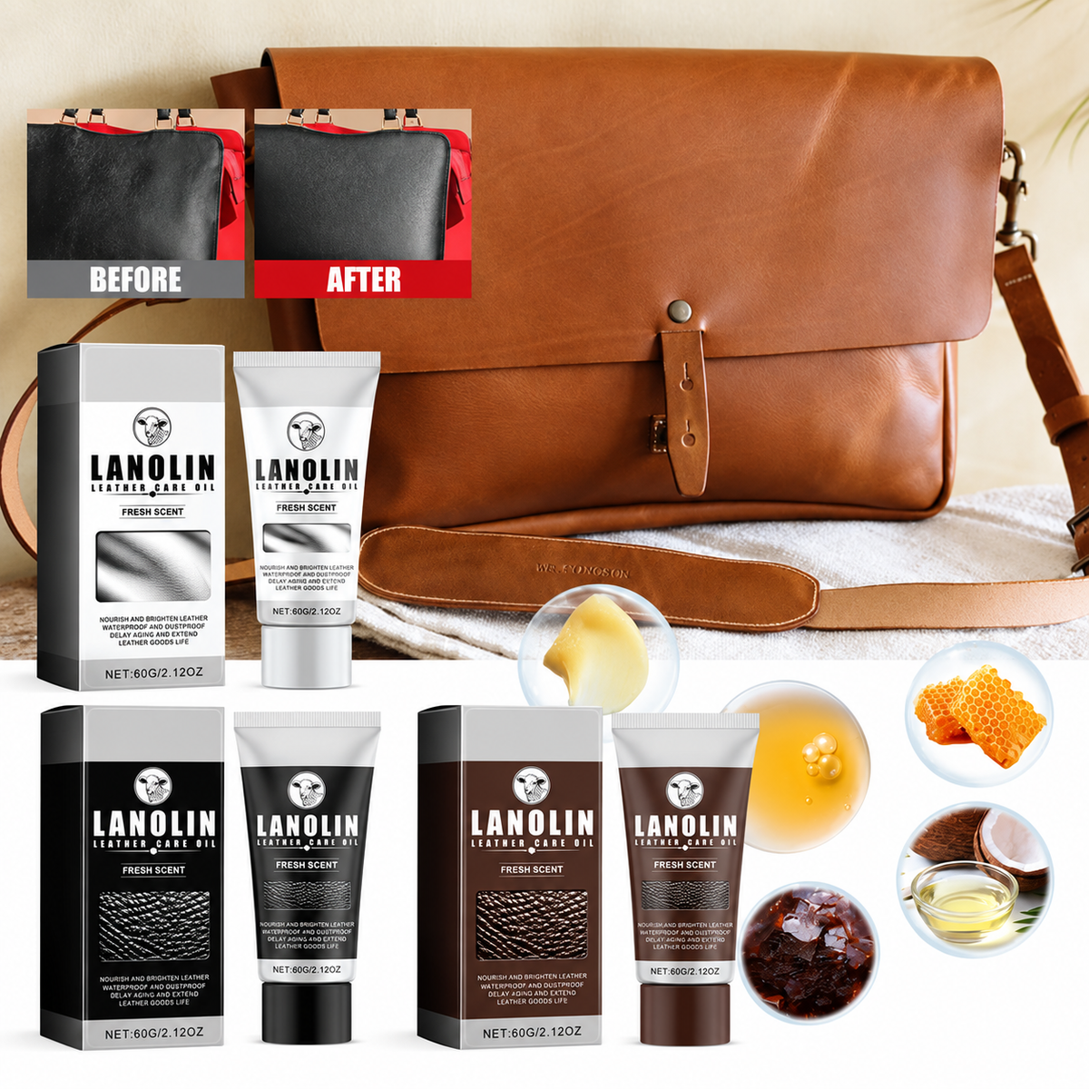 Car Leather Wax Polish Multi-Purpose Interior Cleaner